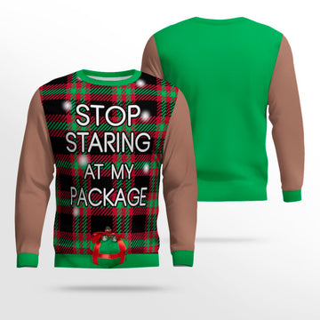 Stop Staring at My Package Ugly Christmas Sweater Mocha Mousse – Moonbestprint