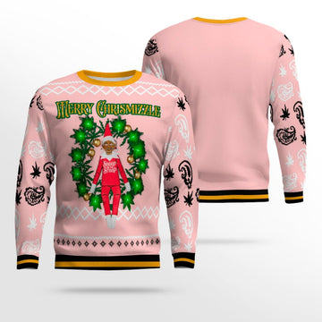 Snoop on the Stoop Merry Chrismizzle Christmas Sweater Powder Pink – Moonbestprint
