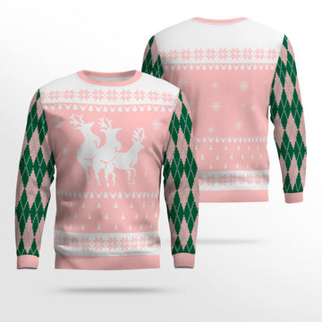 Naughty Reindeer Threesome Ugly Christmas Sweater Powder Pink – Moonbestprint