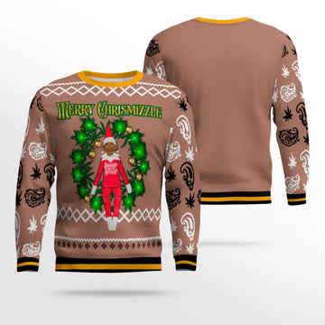 Snoop on the Stoop Merry Chrismizzle Christmas Sweater Mocha Mousse – Moonbestprint