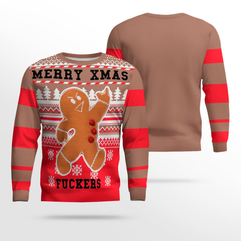 Gingerbread Merry Xmas Ugly Christmas Sweater Mocha Mousse – Moonbestprint