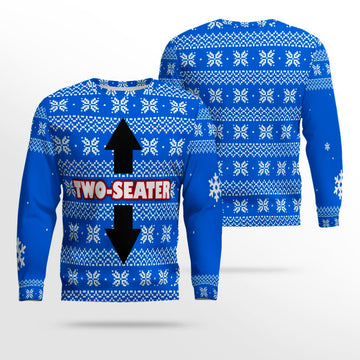 Funny Two-Seater Ugly Christmas Sweater Blue – Moonbestprint