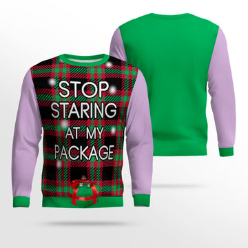 Stop Staring at My Package Ugly Christmas Sweater Dreamy Lavender – Moonbestprint