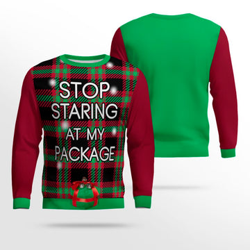 Stop Staring at My Package Ugly Christmas Sweater Burgundy – Moonbestprint