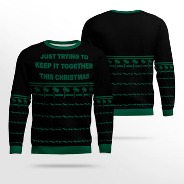 Just Trying To Keep It Togerther This Christmas Ugly Christmas Sweater Black – Moonbestprint