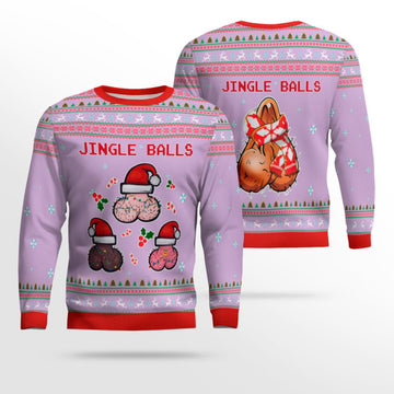 Jingle Balls Funny Ugly Christmas Sweater Dreamy Lavender – Moonbestprint