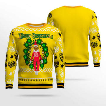 Snoop on the Stoop Merry Chrismizzle Christmas Sweater Goldern Yellow – Moonbestprint