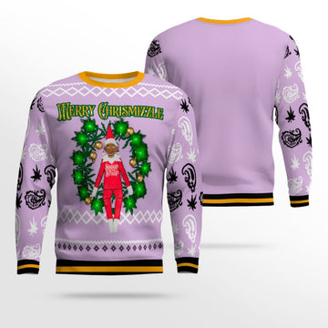 Snoop on the Stoop Merry Chrismizzle Christmas Sweater Dreamy Lavender – Moonbestprint