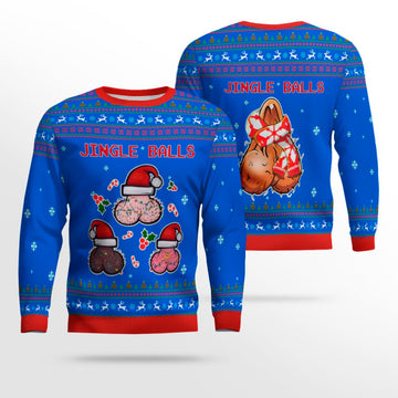 Jingle Balls Funny Ugly Christmas Sweater Blue – Moonbestprint