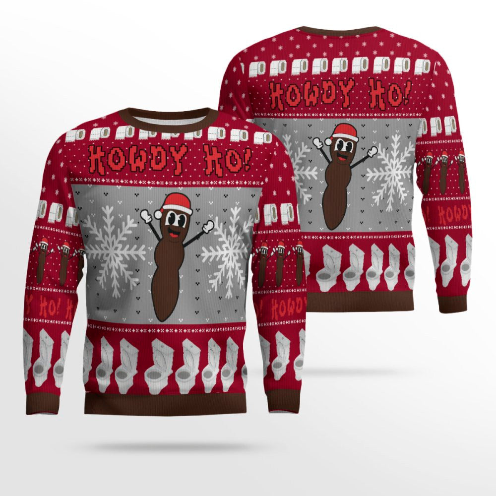 Howdy Ho Ugly Christmas Sweater Burgundy – Moonbestprint