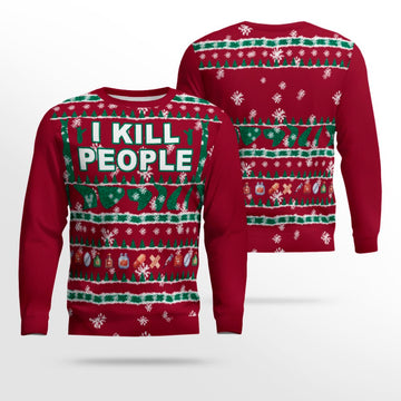 I Kill People Ugly Christmas Sweater Burgundy – Moonbestprint
