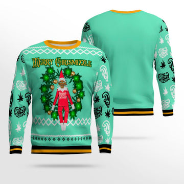 Snoop on the Stoop Merry Chrismizzle Christmas Sweater Seafoam Green – Moonbestprint