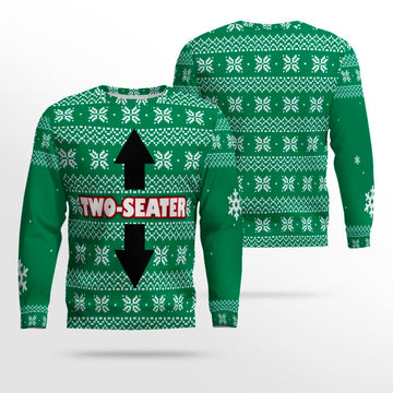 Funny Two-Seater Ugly Christmas Sweater Green – Moonbestprint