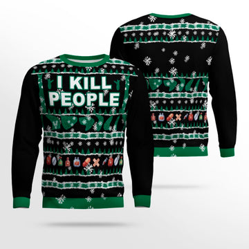 I Kill People Ugly Christmas Sweater Black – Moonbestprint