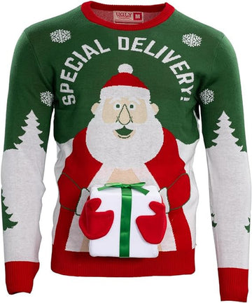 Special Delivery Santa Claus3D Gift Ugly Christmas Sweater – Moonbestprint