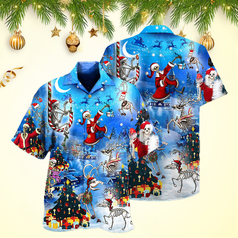 Christmas And Skull Merry Xmas Night Hawaiian Shirt Men's Hawaiian Shirts Xmas Gifts – Moonbestprint