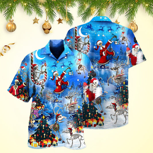 Christmas And Skull Merry Xmas Night Hawaiian Shirt Men's Hawaiian Shirts Xmas Gifts – Moonbestprint