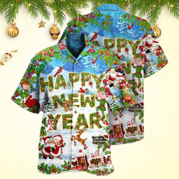 Christmas Happy New Year Snow Merry Christmas Hawaiian Shirt Gifts For Boyfriend – Moonbestprint