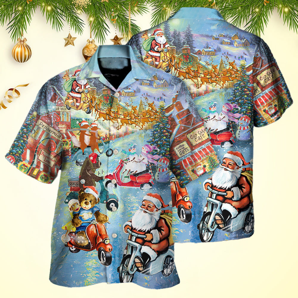 Christmas Santa And Animal Driving Scooter Hawaiian Shirt Funny Christmas Gifts – Moonbestprint