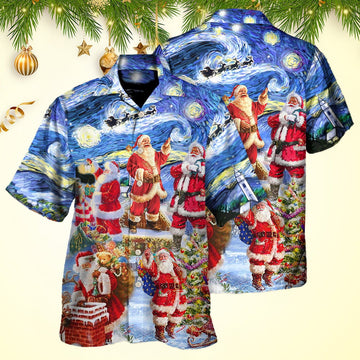 Christmas Santa Snow Night Merry Xmas Hawaiian Shirt Gift Ideas For Dad – Moonbestprint