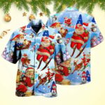 Christmas Skiing Santa Claus Hawaiian Shirt Last Minute Christmas Gifts – Moonbestprint