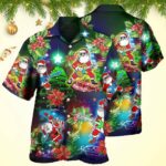 Guitar Music Santa So High Christmas Hawaiian Shirt Christmas Hawaiian Shirt Men's – Moonbestprint