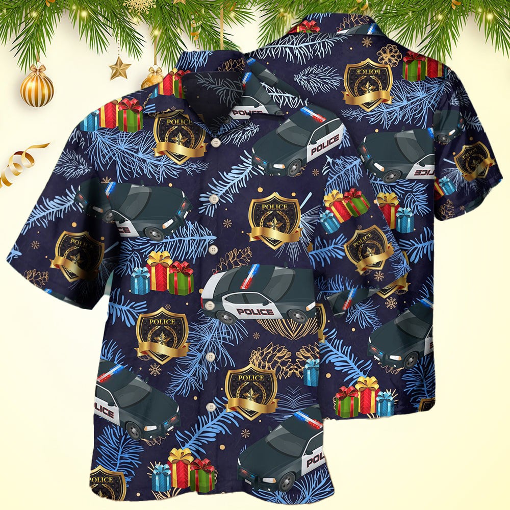 Christmas Police Pattern Merry Christmas Hawaiian Shirt Christmas Gifts For Him – Moonbestprint