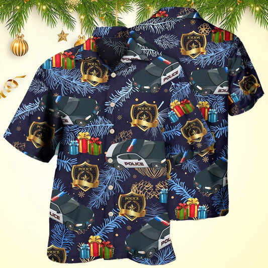 Christmas Police Pattern Merry Christmas Hawaiian Shirt Christmas Gifts For Him – Moonbestprint