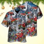 Christmas Santa Claus Riding Red Truck Christmas Hawaiian Shirt Men's – Moonbestprint