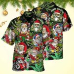Christmas Weed Smoking Santa Hippie Hawaiian Shirt Christmas Hawaiian Shirt Men's – Moonbestprint