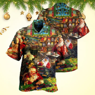 Train Merry Xmas Santa Toys Train Factory Hawaiian Shirt Christmas Hawaiian Shirt Men's – Moonbestprint