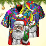 Hippie Funny Santa Claus Christmas Hawaiian Shirt Christmas Hawaiian Shirt Men's – Moonbestprint