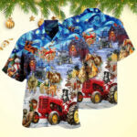 Farmers Night Before Christmas Short Hawaiian Shirt Vacation Aloha Shirt Best Hawaiian Shirts Hawaiian Shirts For Men – Moonbestprint