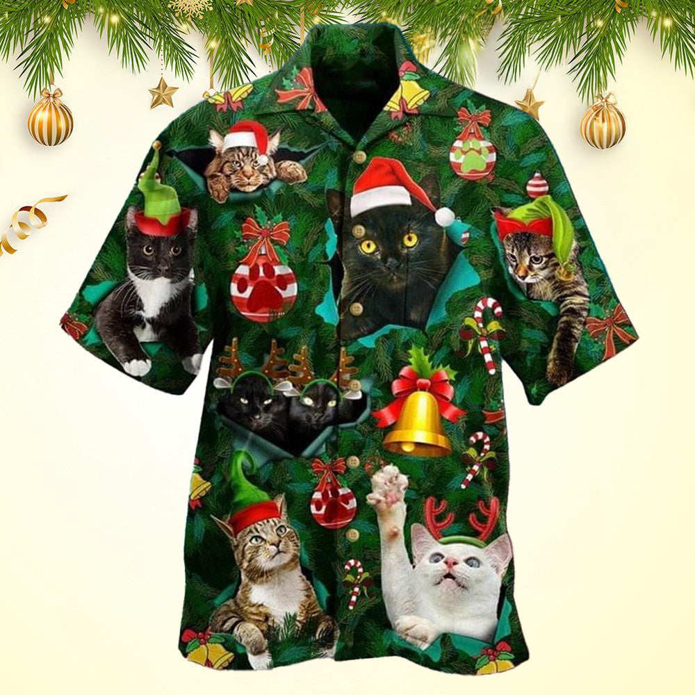 Cat Christmas Hawaiian Shirt Hawaiian Shirt With Cat Face Best Christmas Gifts 2026 – Moonbestprint