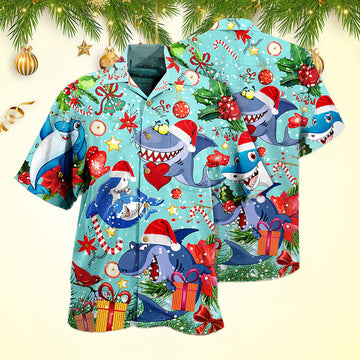 Shark Love Christmas Hawaiian Shirts For Men Christmas Gifts For Boyfriend – Moonbestprint