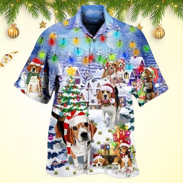 Merry Beagle Christmas Hawaiian Shirt Christmas Hawaiian Shirt Men's Holiday Gifts – Moonbestprint