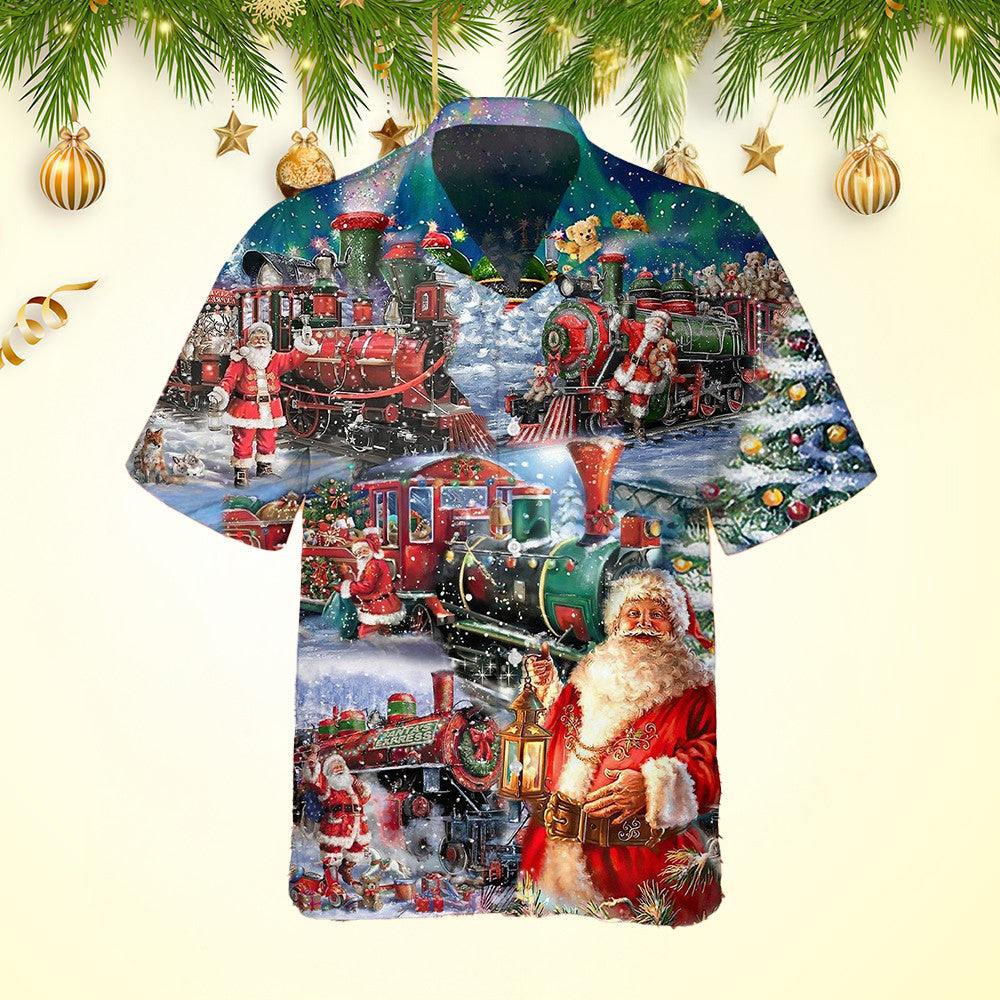 Train To Christmas Hawaiian Shirt Men's Christmas Gifts For Dad Husband – Moonbestprint