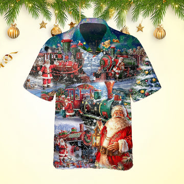 Train To Christmas Hawaiian Shirt Men's Christmas Gifts For Dad Husband – Moonbestprint