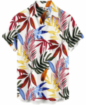 Palm Leaves Hawaiian Shirt – White Tropical – Moonbestprint