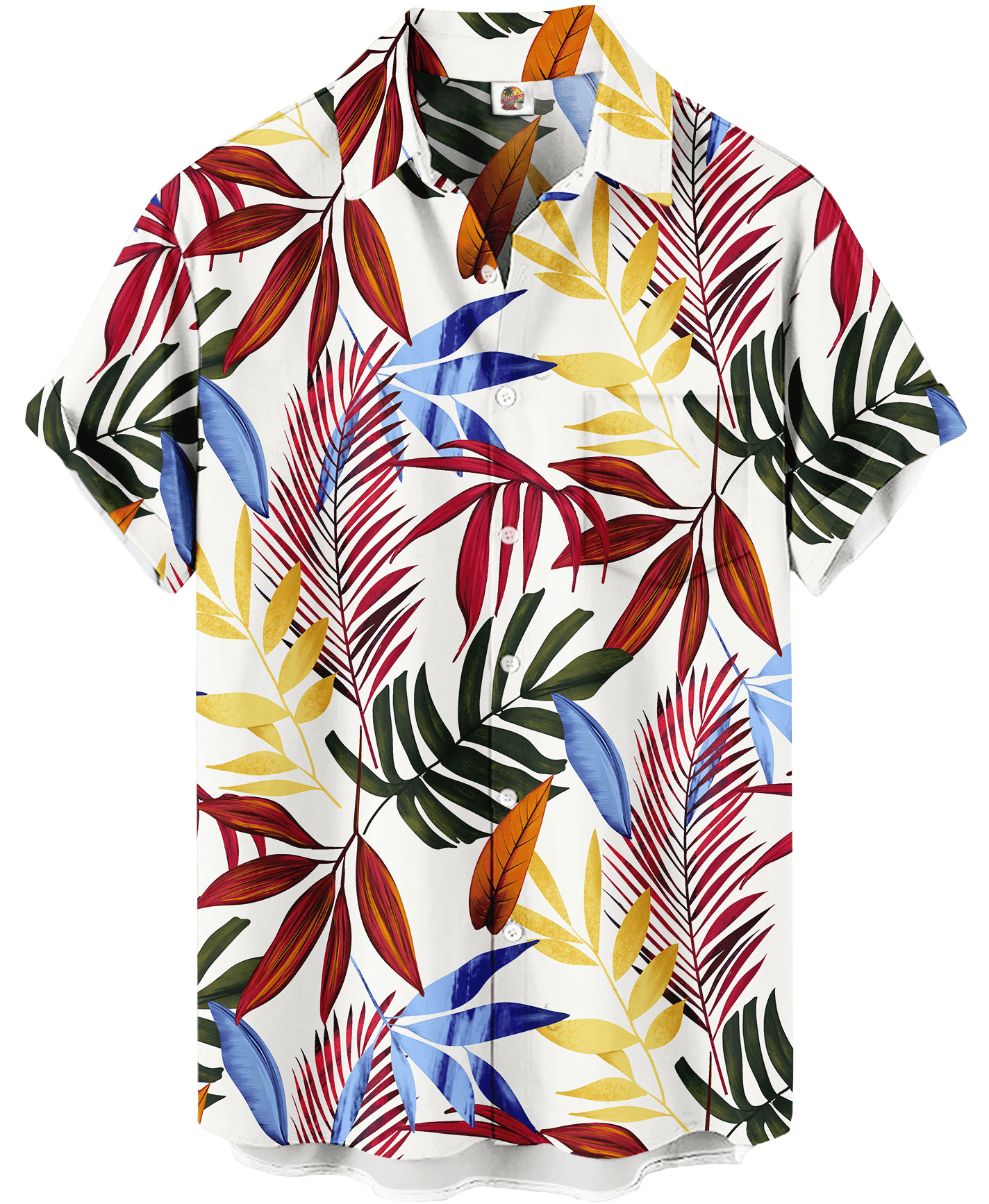 Palm Leaves Hawaiian Shirt – White Tropical – Moonbestprint