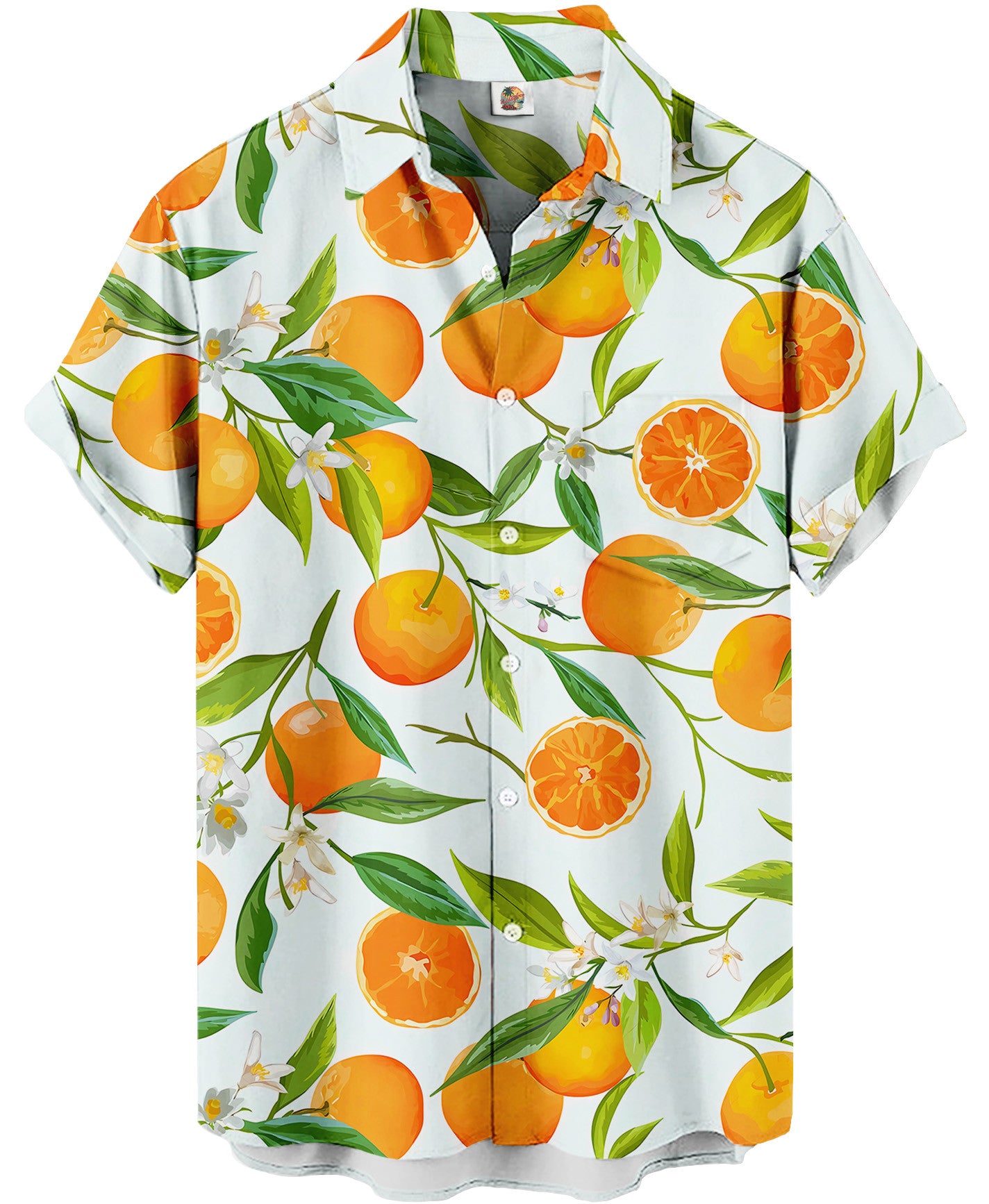 Orange Citrus Hawaiian Shirt – Light Blue – Moonbestprint