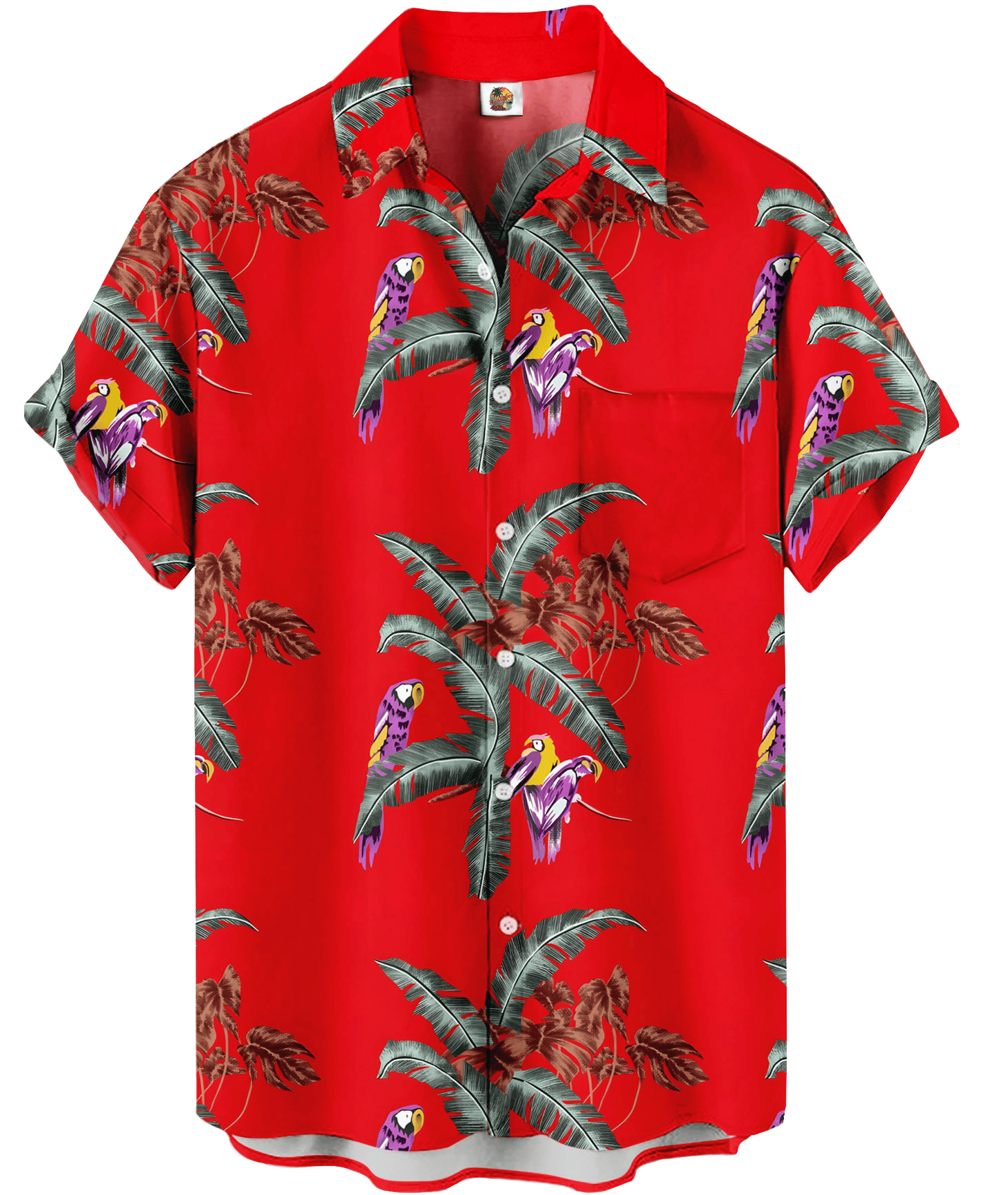 Tropical Parrot Hawaiian Shirt – Red – Moonbestprint