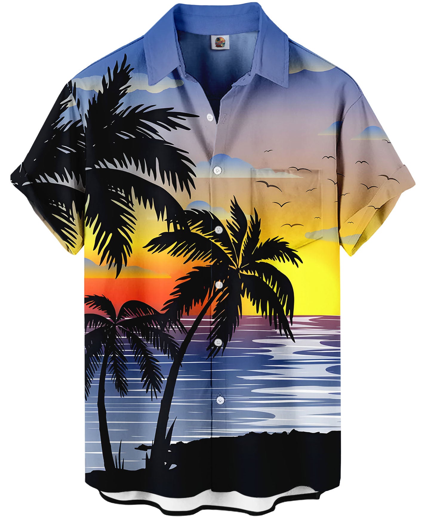 Beach Sunset Hawaiian Shirt – Tropical Palm Trees – Moonbestprint