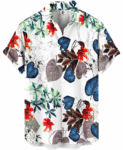 Tropical Leaves Hawaiian Shirt – White Floral – Moonbestprint