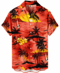 Red Sunset Tropical Palm Hawaiian Shirt – – Moonbestprint