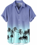 Palm Tree Hawaiian Shirt – Blue Ombre Aloha – Moonbestprint