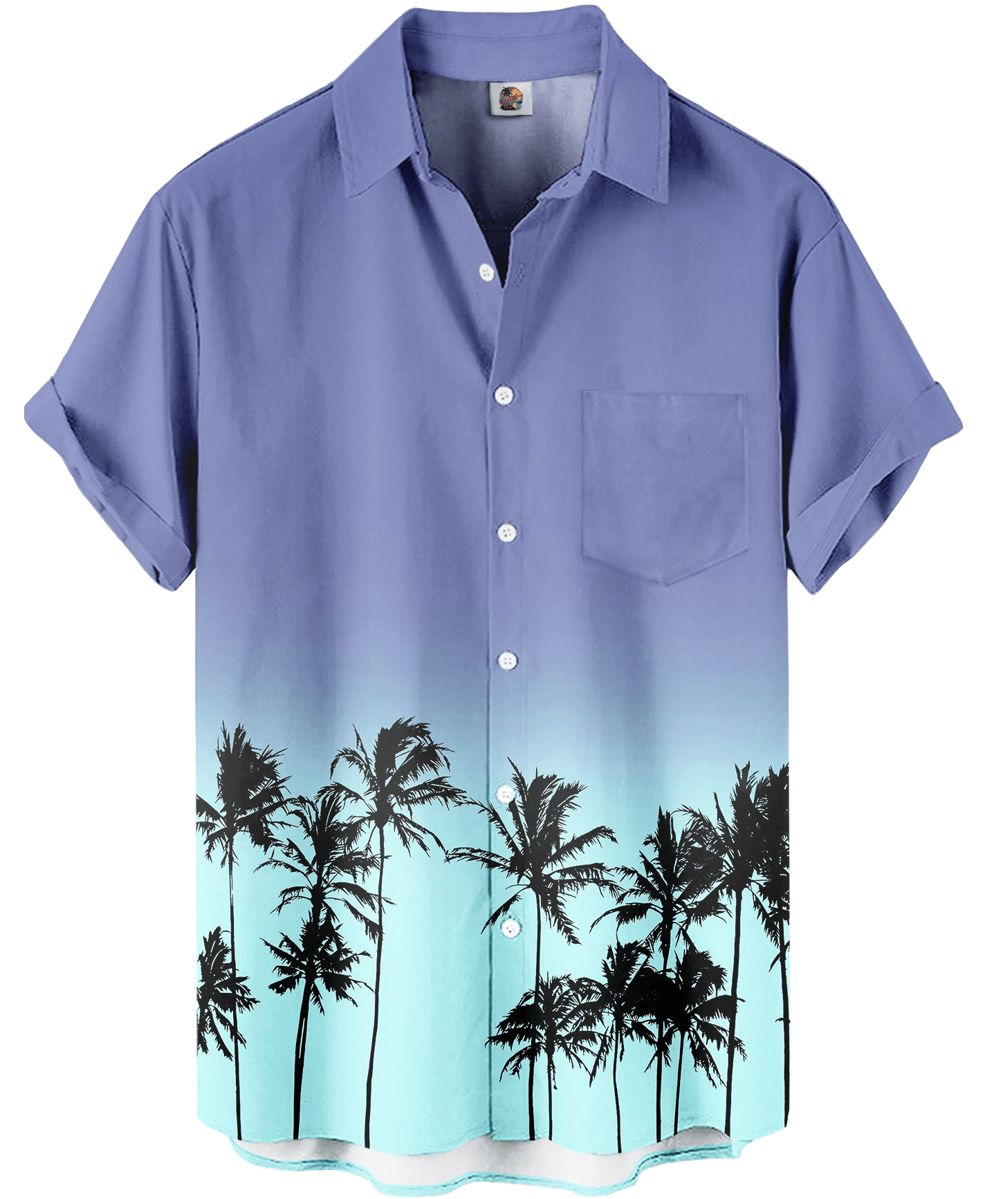 Palm Tree Hawaiian Shirt – Blue Ombre Aloha – Moonbestprint