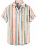 Pastel Striped Hawaiian Shirt – Casual Summer Fit – Moonbestprint