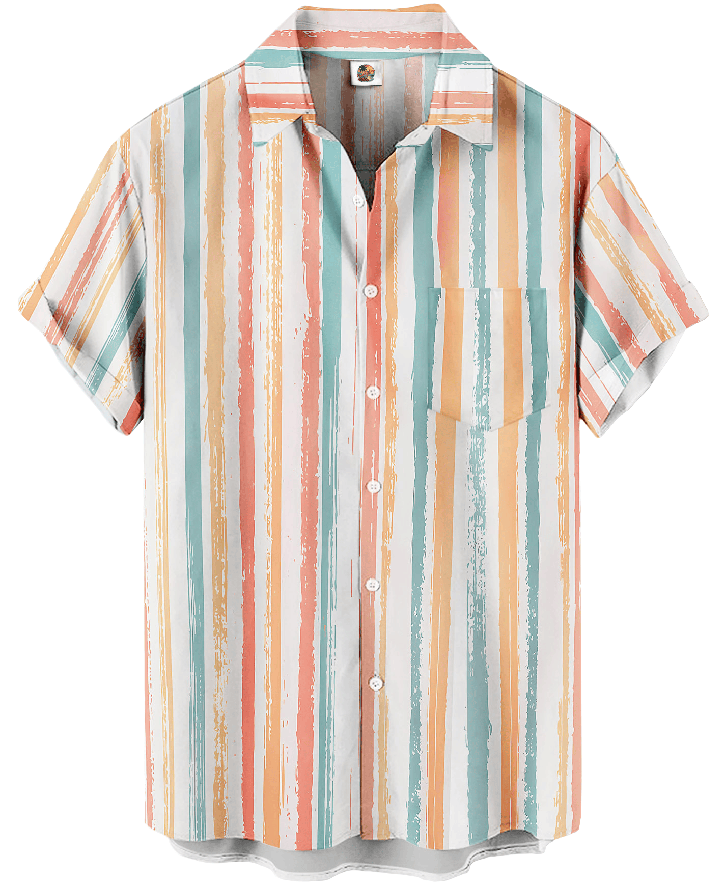 Pastel Striped Hawaiian Shirt – Casual Summer Fit – Moonbestprint