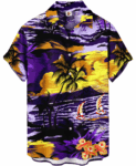 Tropical Palm Tree Hawaiian Shirt – Purple and Yellow Aloha – Moonbestprint